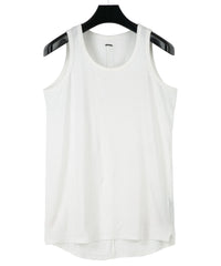 30/-ナチュラルソフト天竺 タンクトップ（タイトフィット） - WHITE