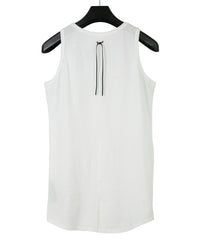 30/-ナチュラルソフト天竺 タンクトップ（タイトフィット） - WHITE