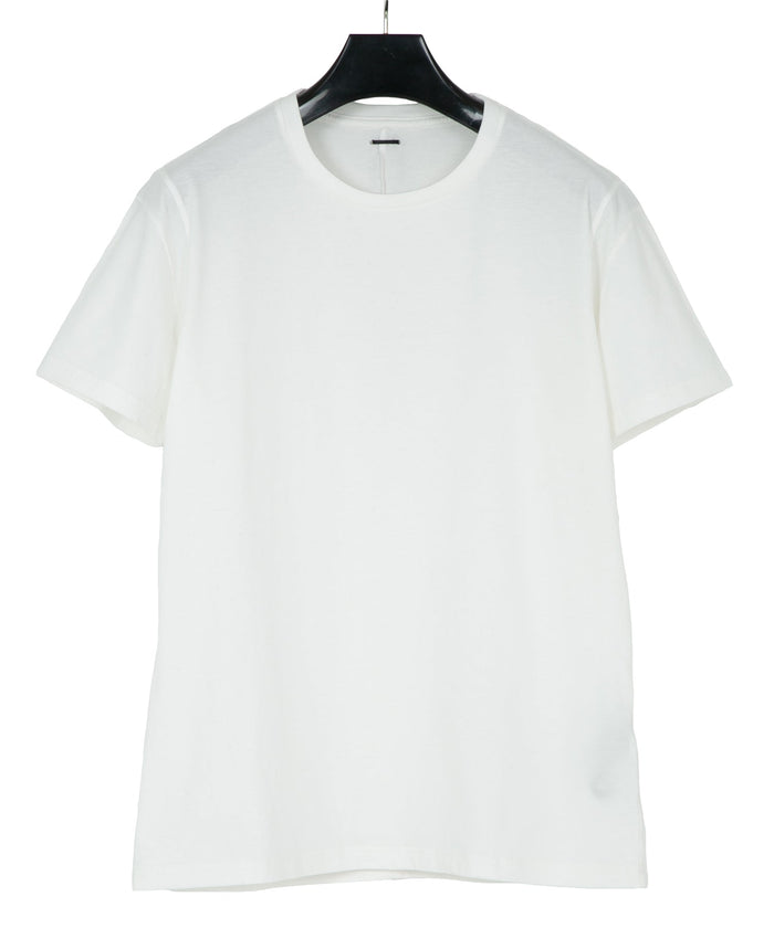 30/-ナチュラルソフト天竺 クルーネック Tシャツ（ジャストフィット） - WHITE