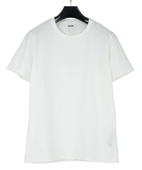 30/-ナチュラルソフト天竺 クルーネック Tシャツ（ジャストフィット）- WHITE