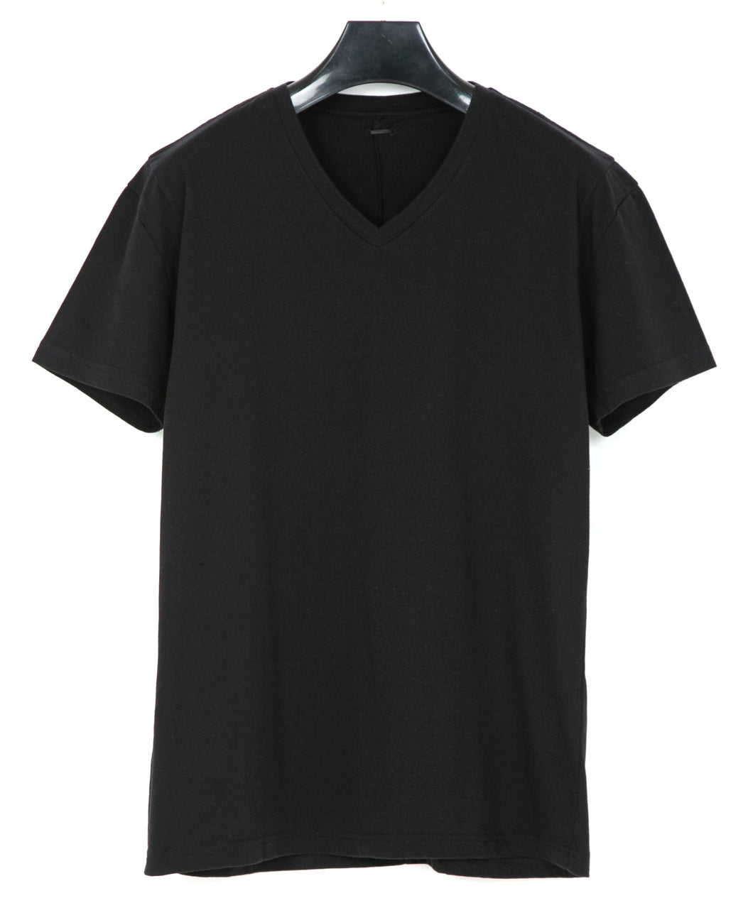 Natural Soft Cotton V neck T-shirt - BLACK