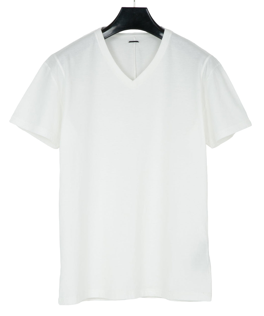 Natural Soft Cotton V neck T-shirt - WHITE