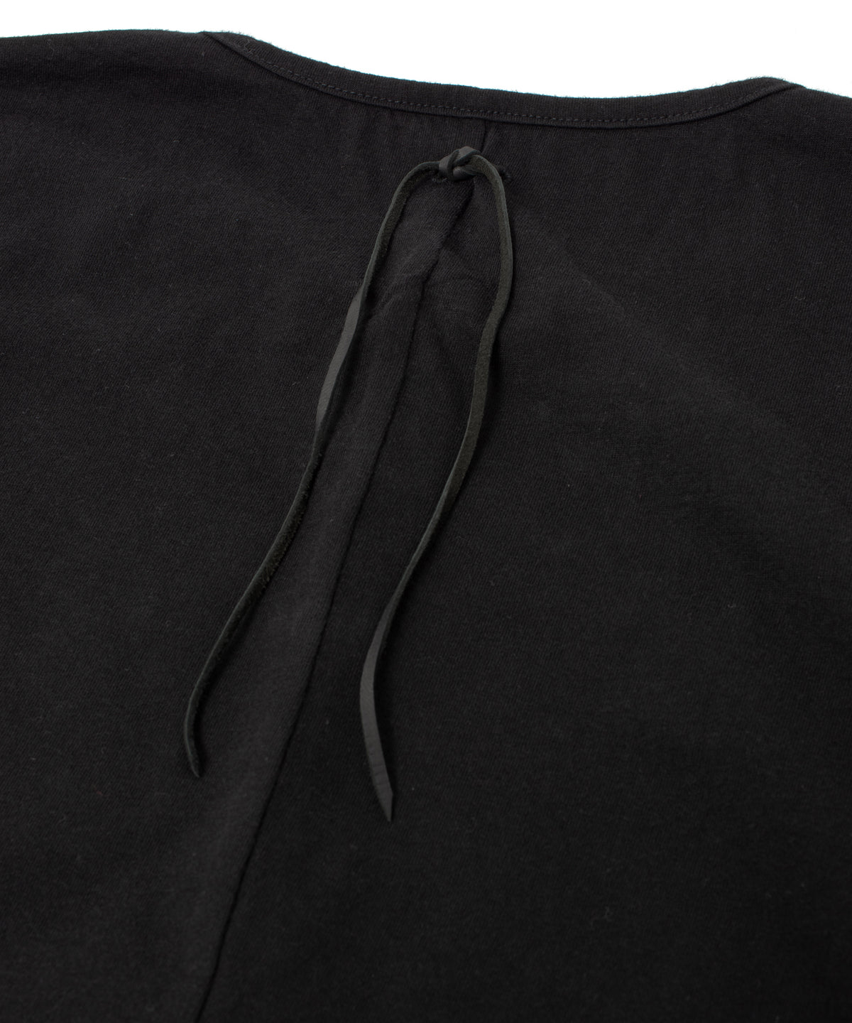 30/-ナチュラルソフト天竺 ロングスリーブ ヘンリーネック Tシャツ - BLACK