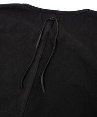 30/-ナチュラルソフト天竺 ロングスリーブ ヘンリーネック Tシャツ - BLACK