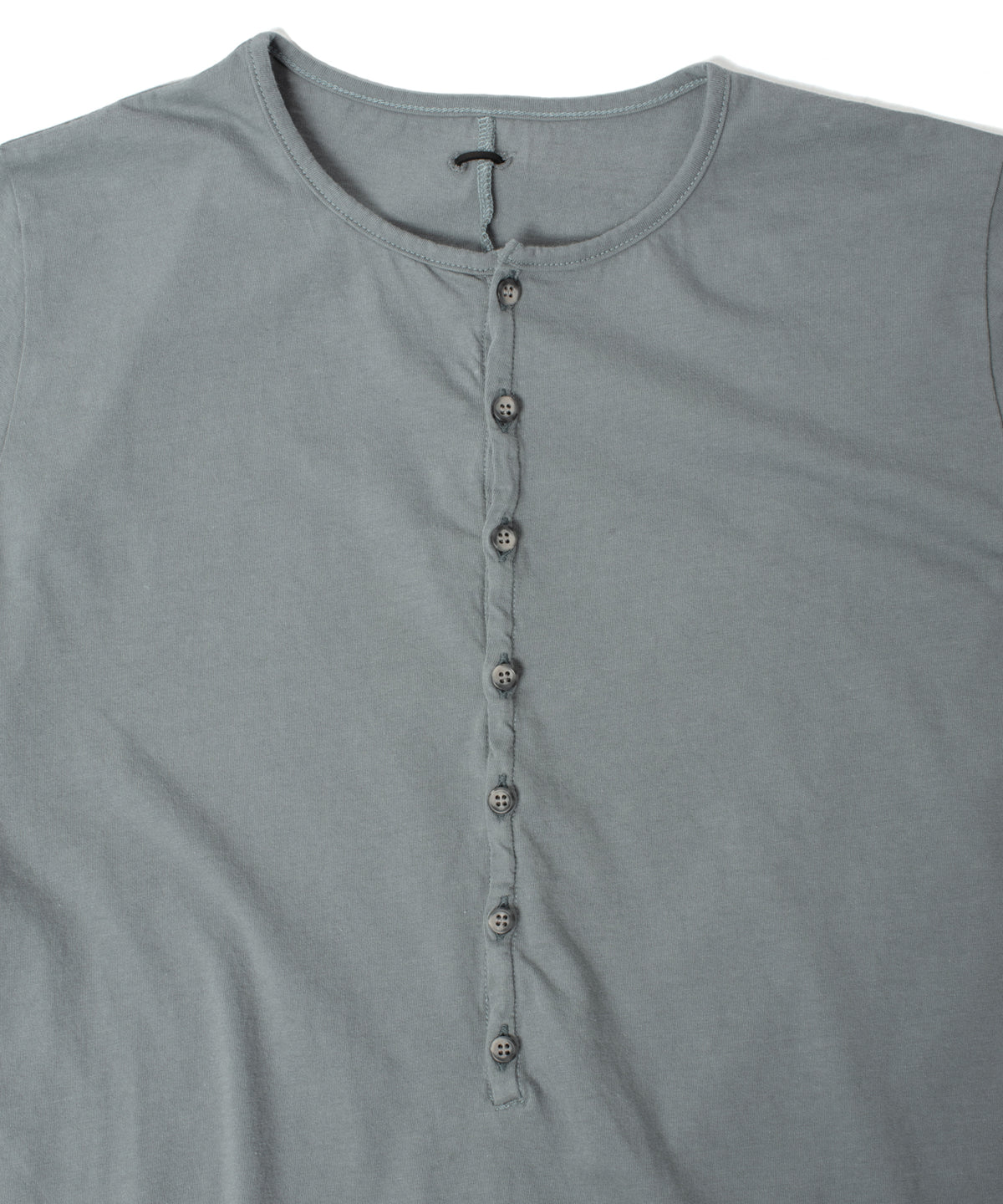 30/-ナチュラルソフト天竺 ロングスリーブ ヘンリーネック Tシャツ - SAND GREEN