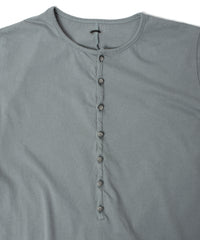 30/-ナチュラルソフト天竺 ロングスリーブ ヘンリーネック Tシャツ - SAND GREEN