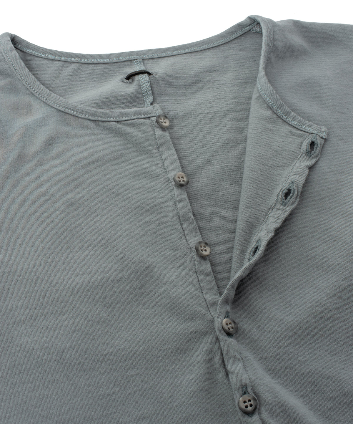 30/-ナチュラルソフト天竺 ロングスリーブ ヘンリーネック Tシャツ - SAND GREEN
