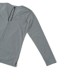 30/-ナチュラルソフト天竺 ロングスリーブ ヘンリーネック Tシャツ - SAND GREEN