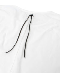 30/-ナチュラルソフト天竺 ロングスリーブ ヘンリーネック Tシャツ - WHITE