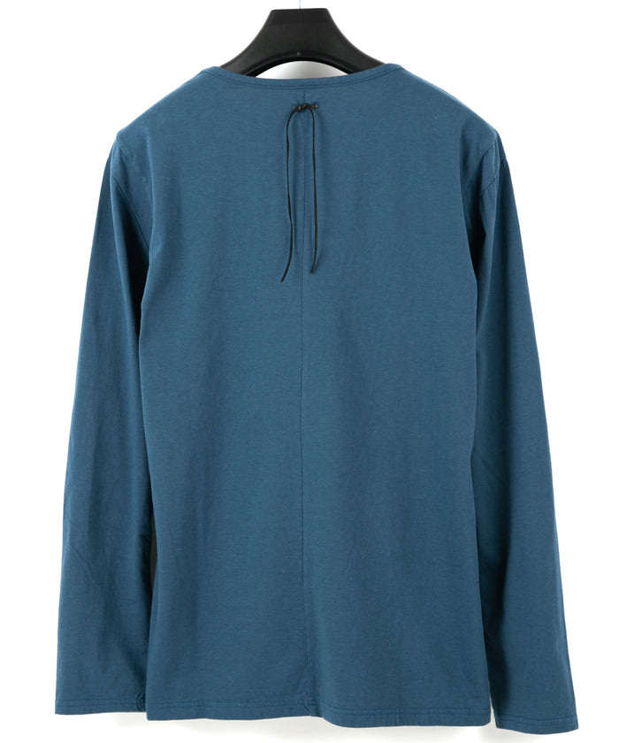 30/- ナチュラルソフト天竺 クルーネック ロングスリーブ T シャツ - GRAY BLUE