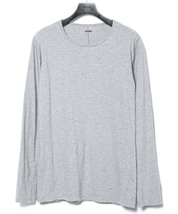 30/- ナチュラルソフト天竺 クルーネック ロングスリーブ T シャツ - MOKU GRAY