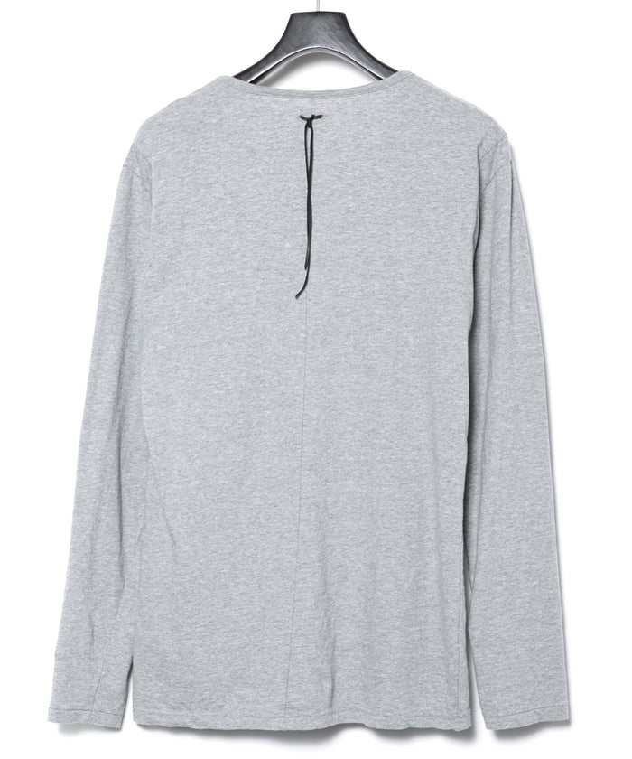 30/- ナチュラルソフト天竺 クルーネック ロングスリーブ T シャツ - MOKU GRAY