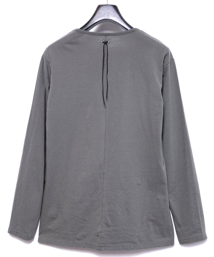 30/- ナチュラルソフト天竺 クルーネック ロングスリーブ T シャツ - OLIVE