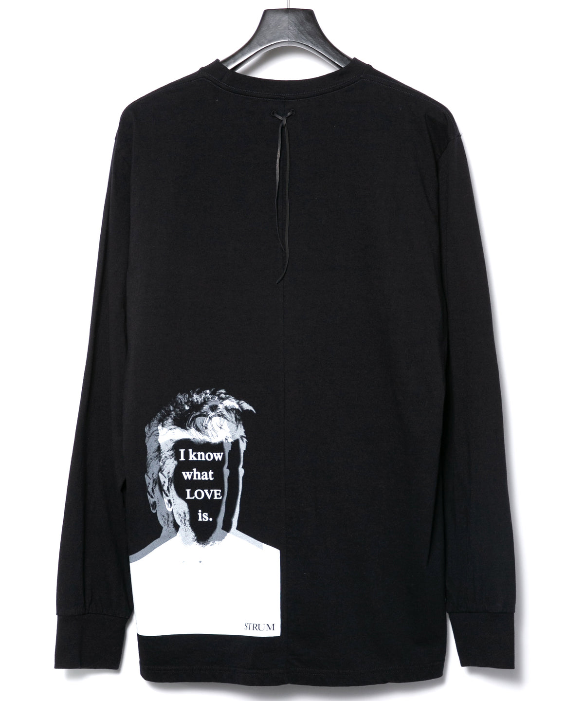 30/- ナチュラルソフト天竺 クルーネック リブ ロングスリーブ T シャツ - BLACK