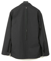 後染めコットンナイロンウェザークロス ミリタリー シャツブルゾン - BLACK