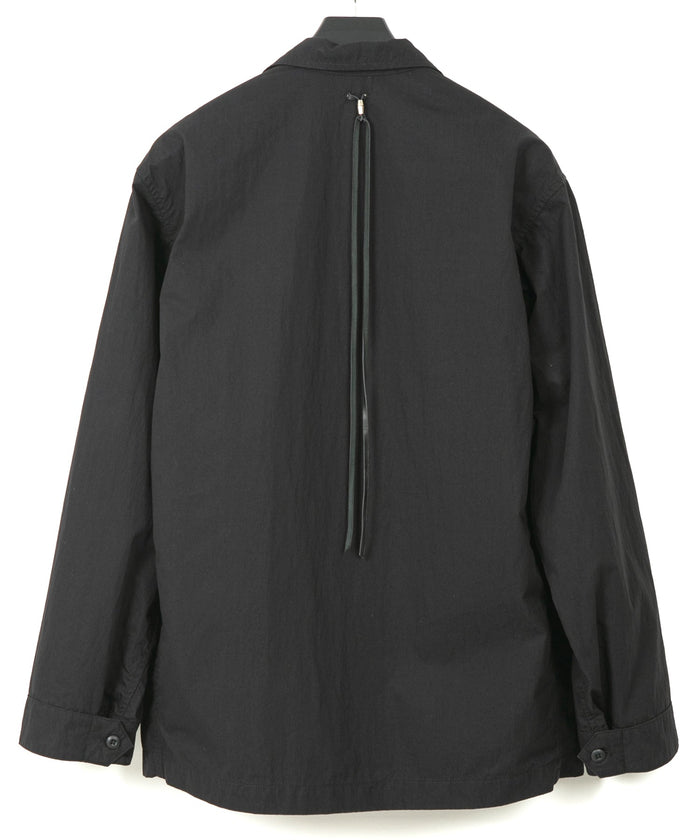 後染めコットンナイロンウェザークロス ミリタリー シャツブルゾン - BLACK