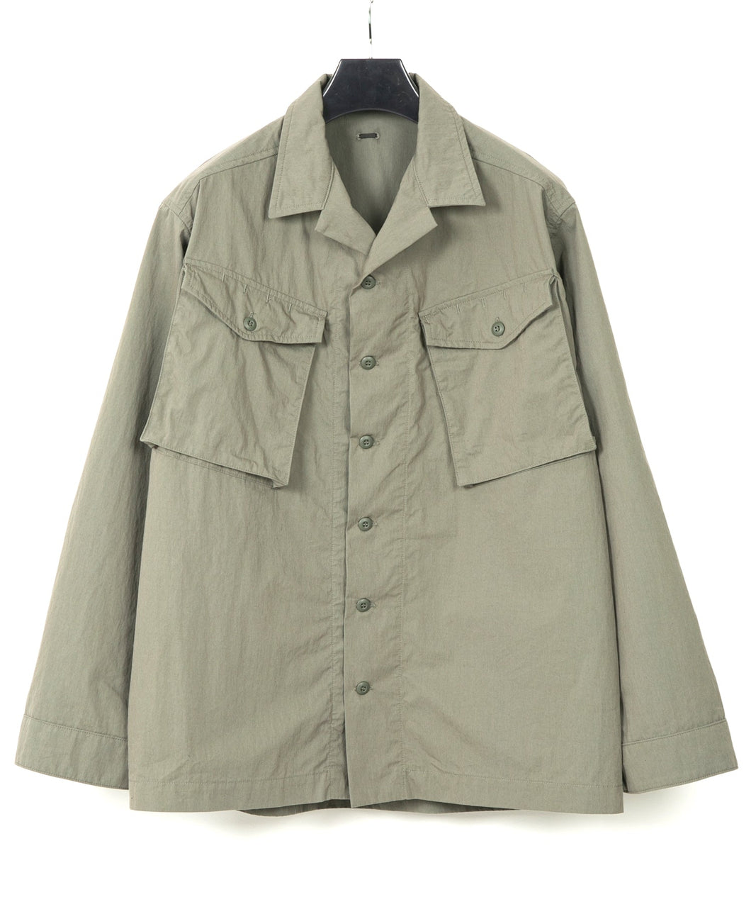 Washer Dyed Cotton & Nylon Weather Cloth Military Shirts Blouson - OLIVE
