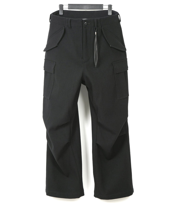ウールナイロン W クロス ヴィンテージタンブラー フィールドカーゴパンツ - BLACK