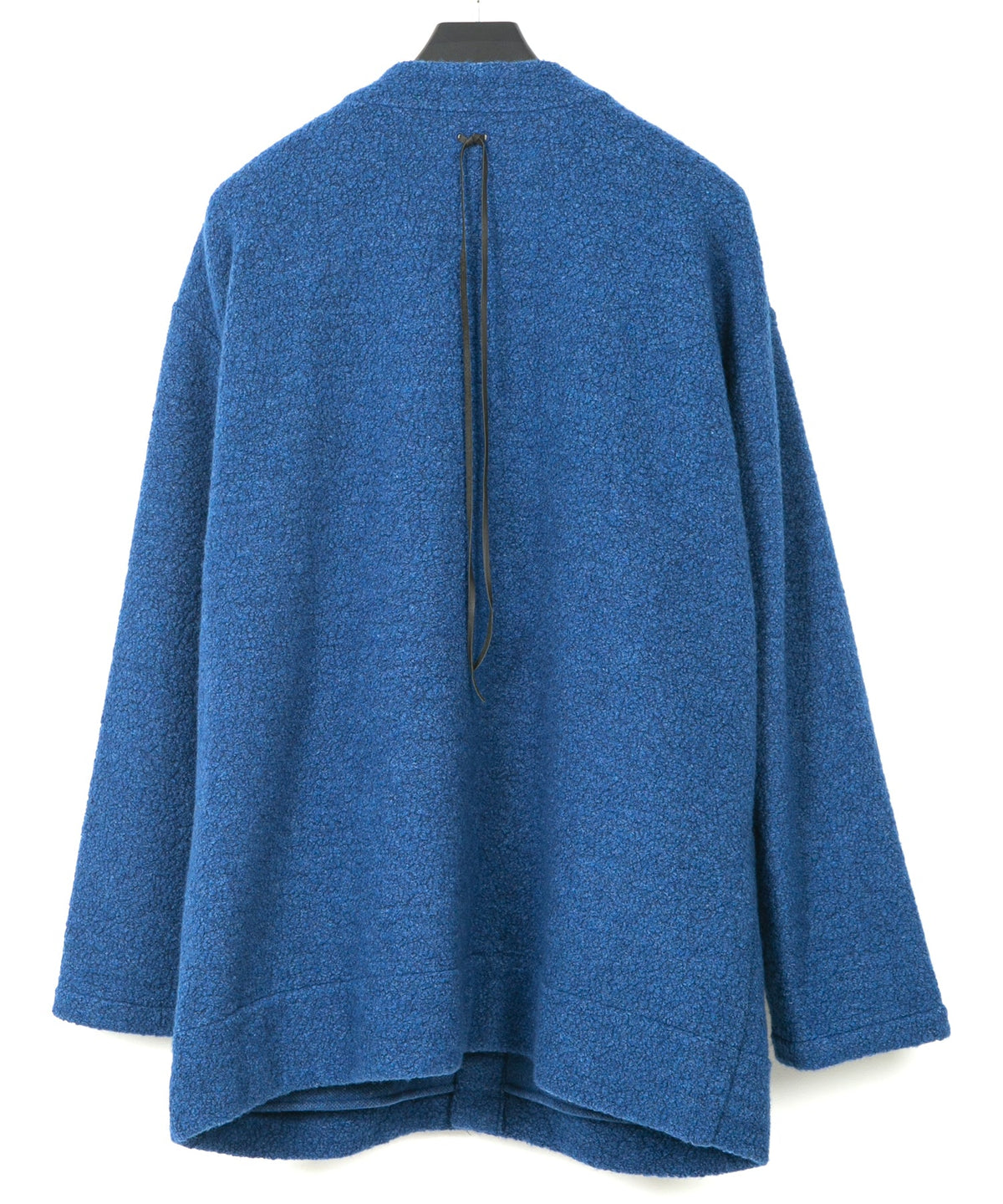 リサイクル ウール テディーフリース ロングカーディガン - BLUE