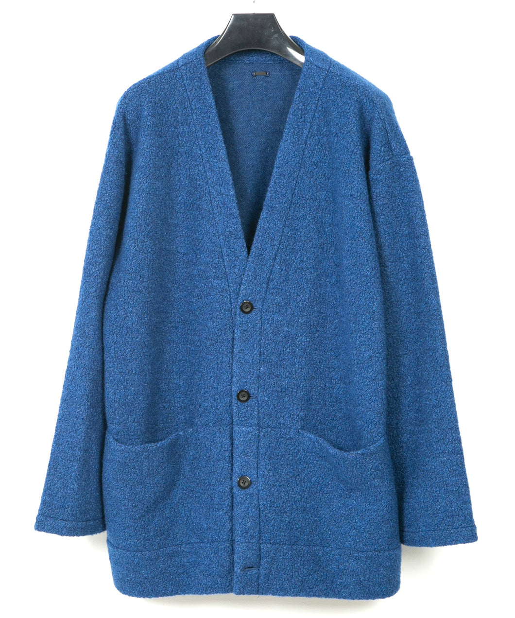 Recycled Wool Teddy Fleece Long Cardigan - BLUE