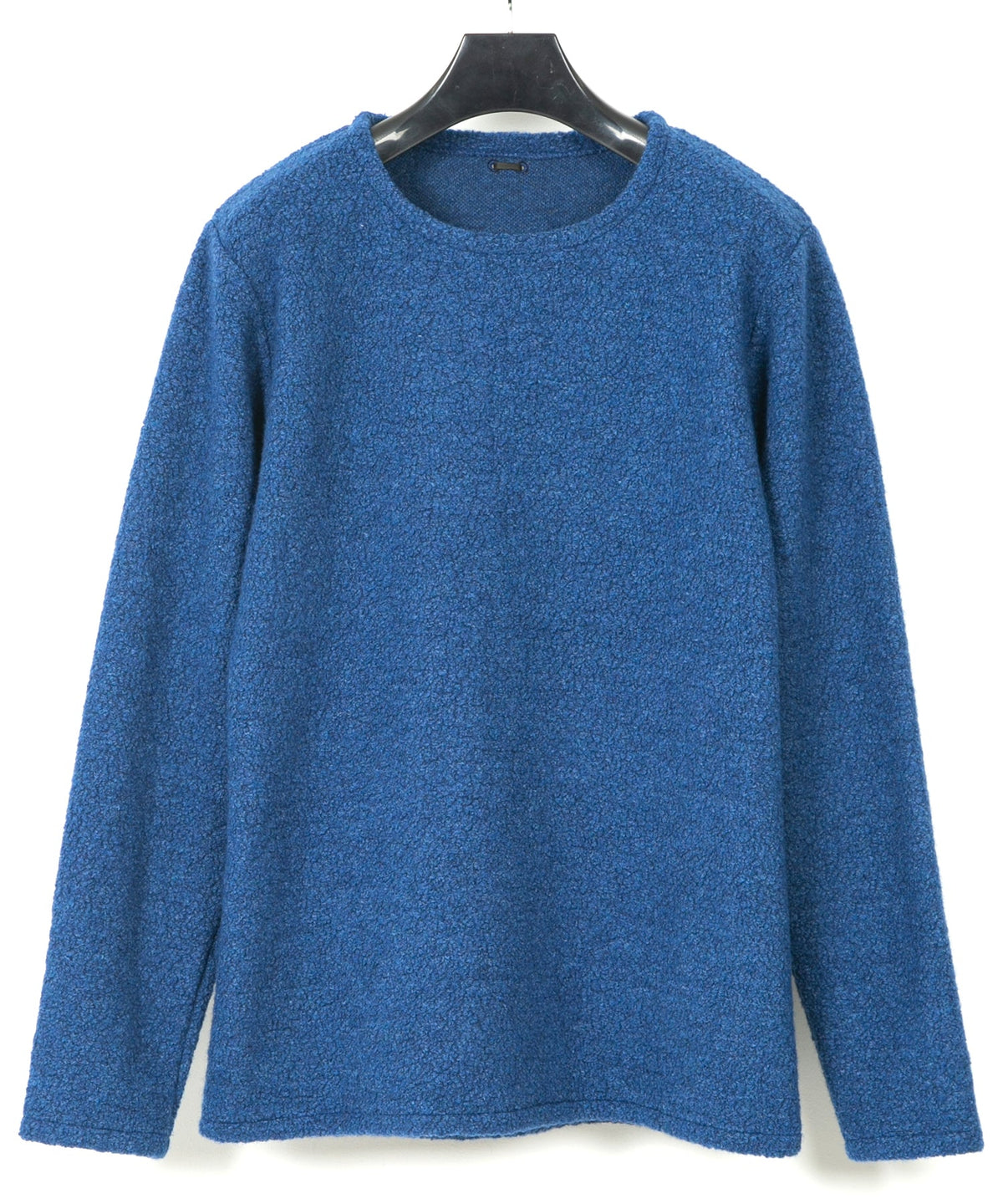 リサイクル ウール テディーフリース クルーネック ロングスリーブ T シャツ - BLUE