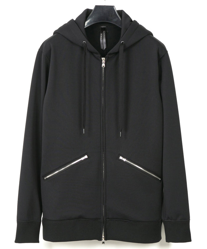 コーデュラ 裏フリース ジップアップ フーディー - BLACK
