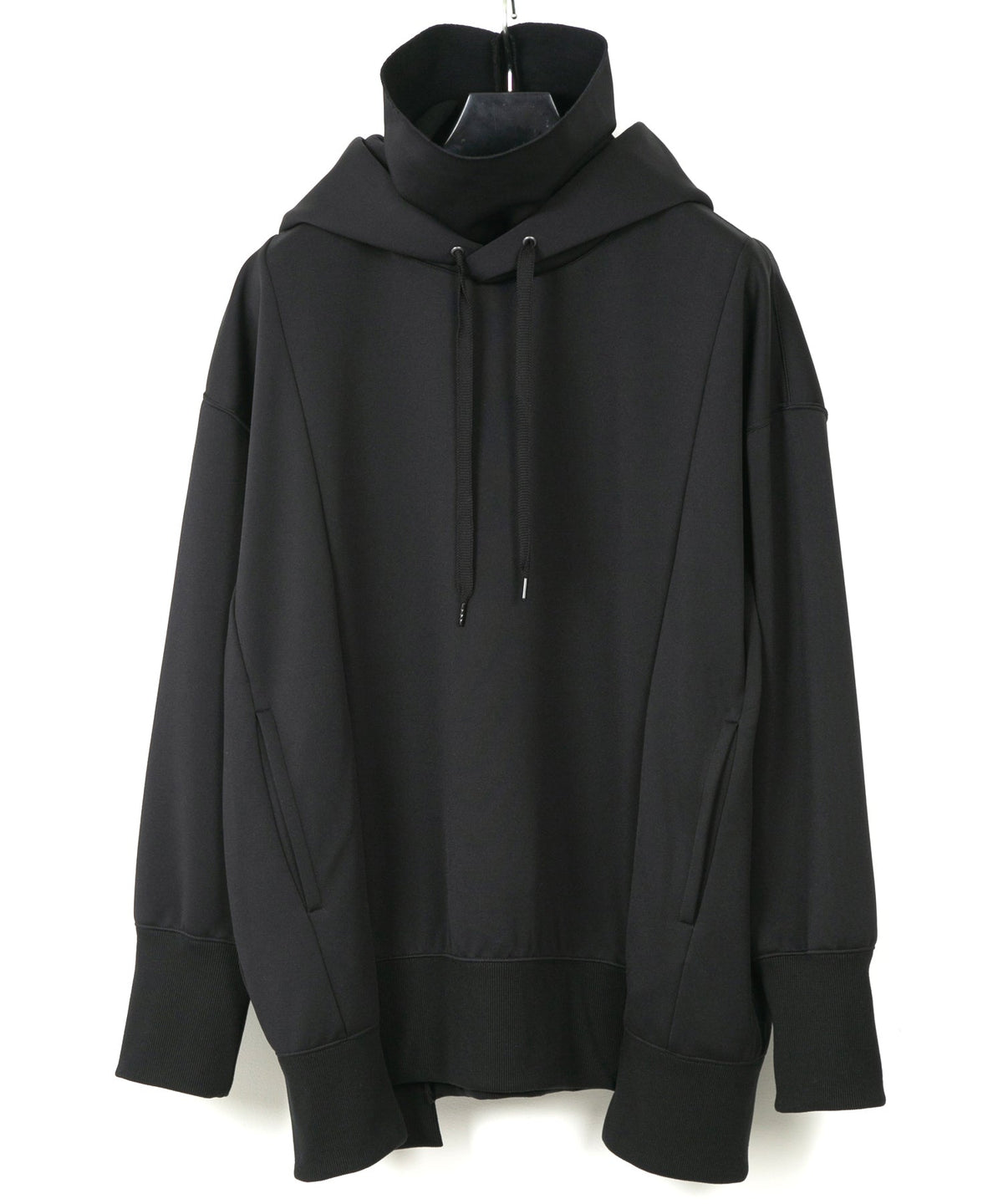 コーデュラ 裏フリース ハイネック フーディー - BLACK