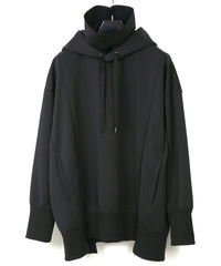 コーデュラ 裏フリース ハイネック フーディー - BLACK