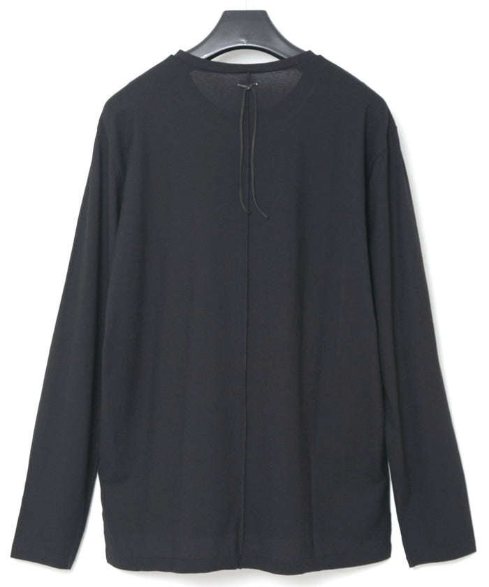 接触冷感 ガス強撚天竺 L/S T シャツ - BLACK