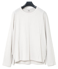 接触冷感 ガス強撚天竺 L/S T シャツ - ASH