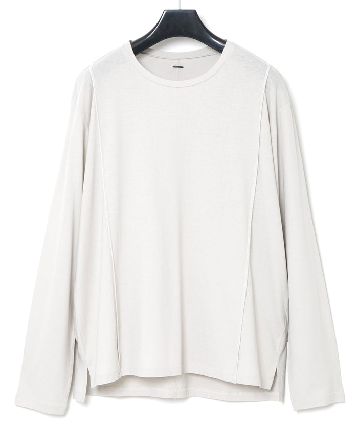 接触冷感 ガス強撚天竺 L/S T シャツ - ASH
