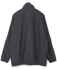 ポリ キュプラ ナイロン ハイブリッドジャージ トラックジャケット - BLACK