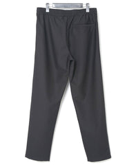 ポリ キュプラ ナイロン ハイブリッドジャージ トラック テーパードパンツ - BLACK