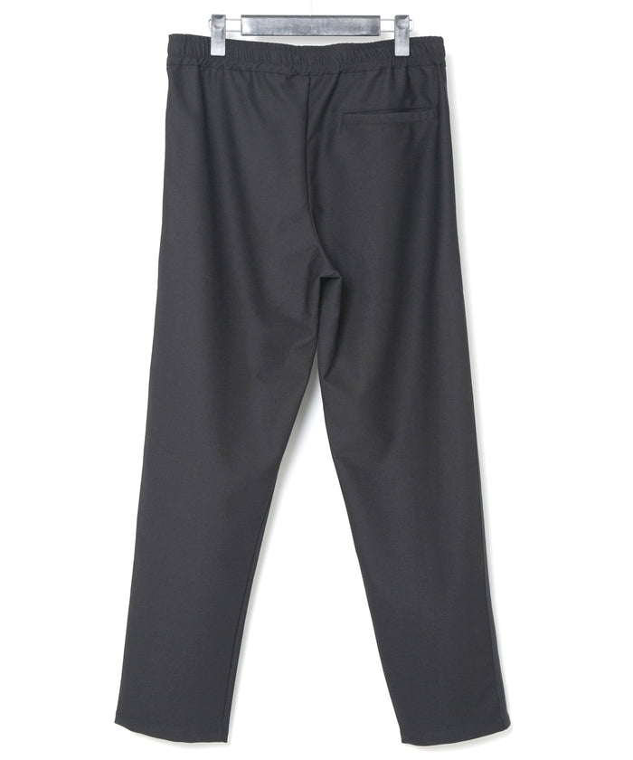 ポリ キュプラ ナイロン ハイブリッドジャージ トラック テーパードパンツ - BLACK