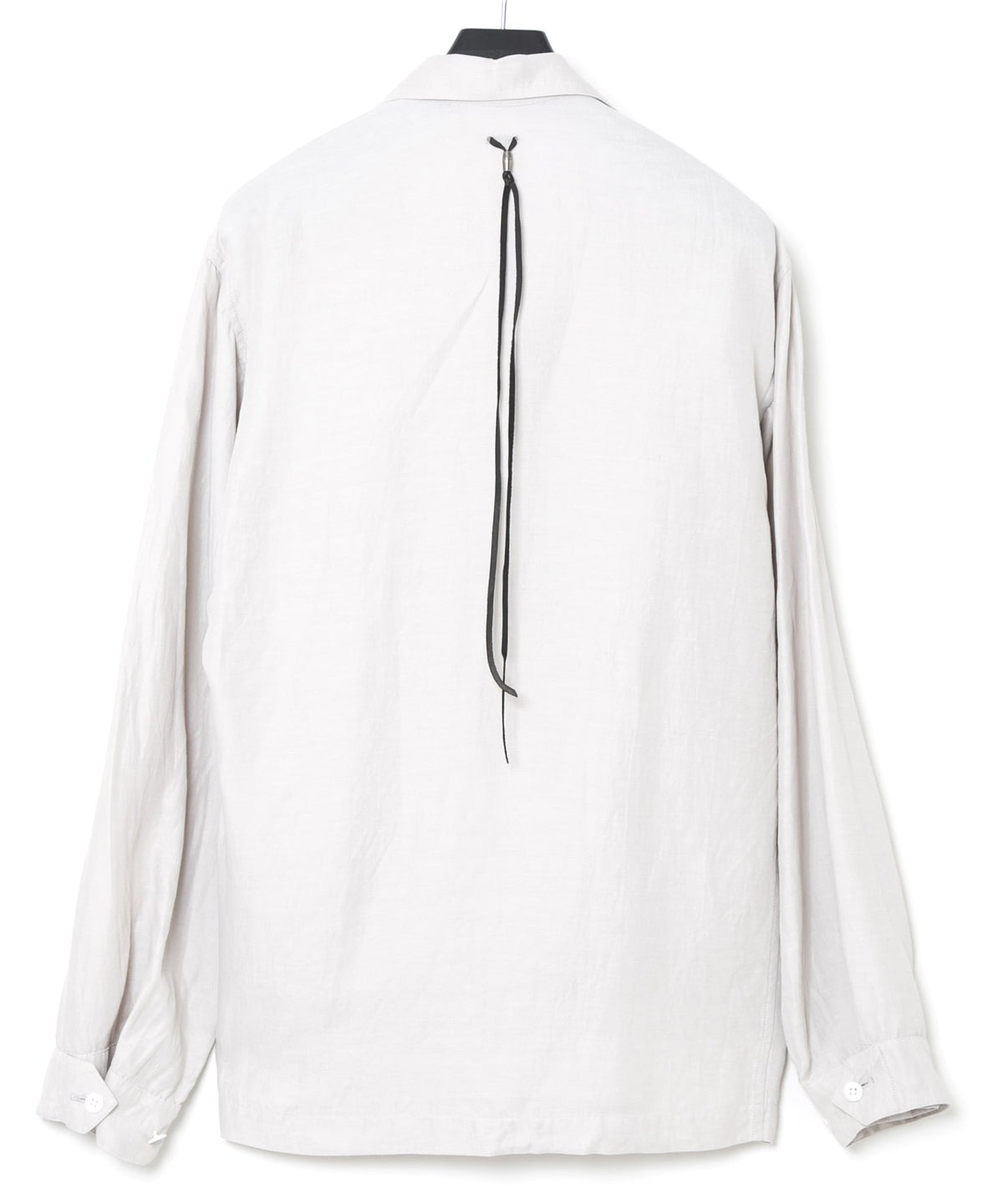 Washer Dyed Rayon&Linen Cloth Military Shirts Blouson - ASH