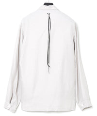 Washer Dyed Rayon&Linen Cloth Military Shirts Blouson - ASH