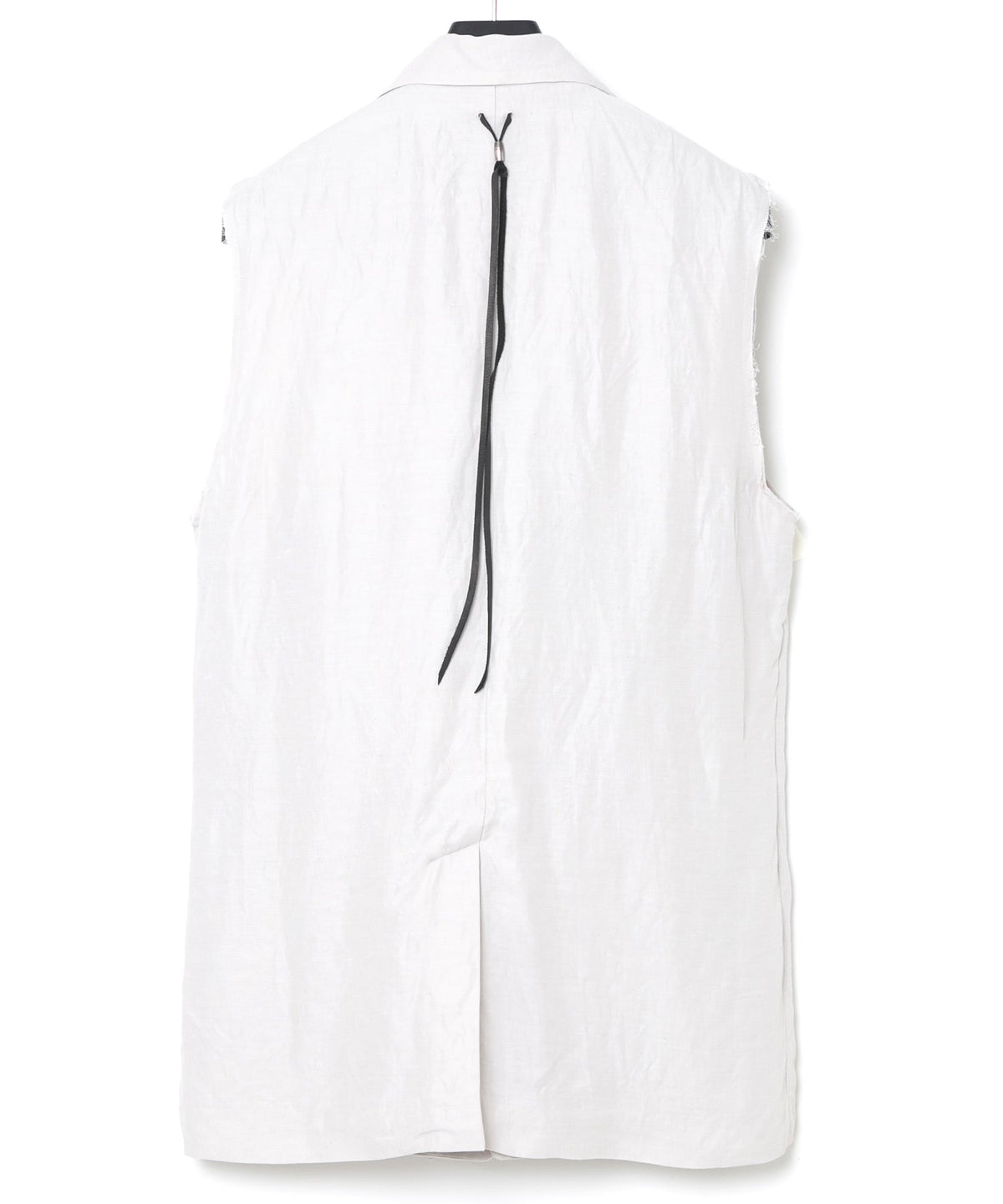 Washer Dyed Rayon&Linen Cloth Tailored Vest - ASH