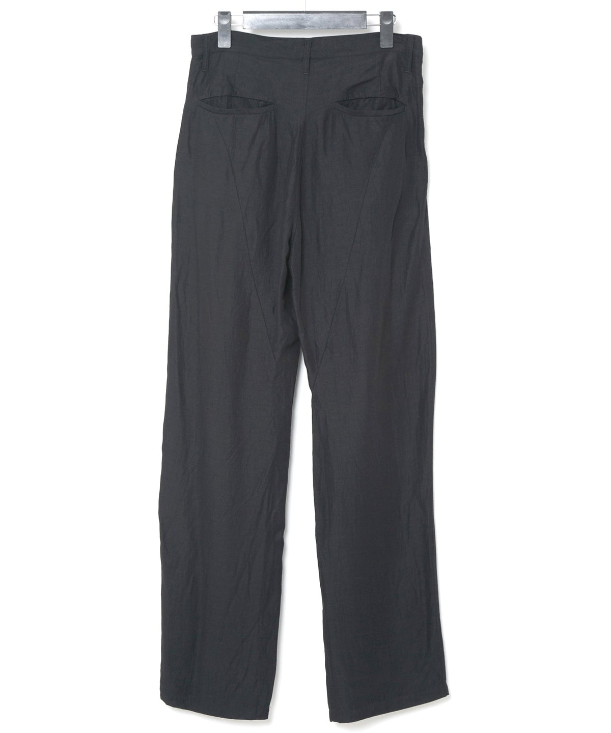 Washer Dyed Rayon&Linen Cloth Wide Pants - BLACK