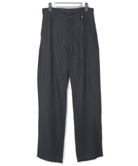 Load image into Gallery viewer, Washer Dyed Rayon&amp;Linen Cloth Wide Pants - BLACK