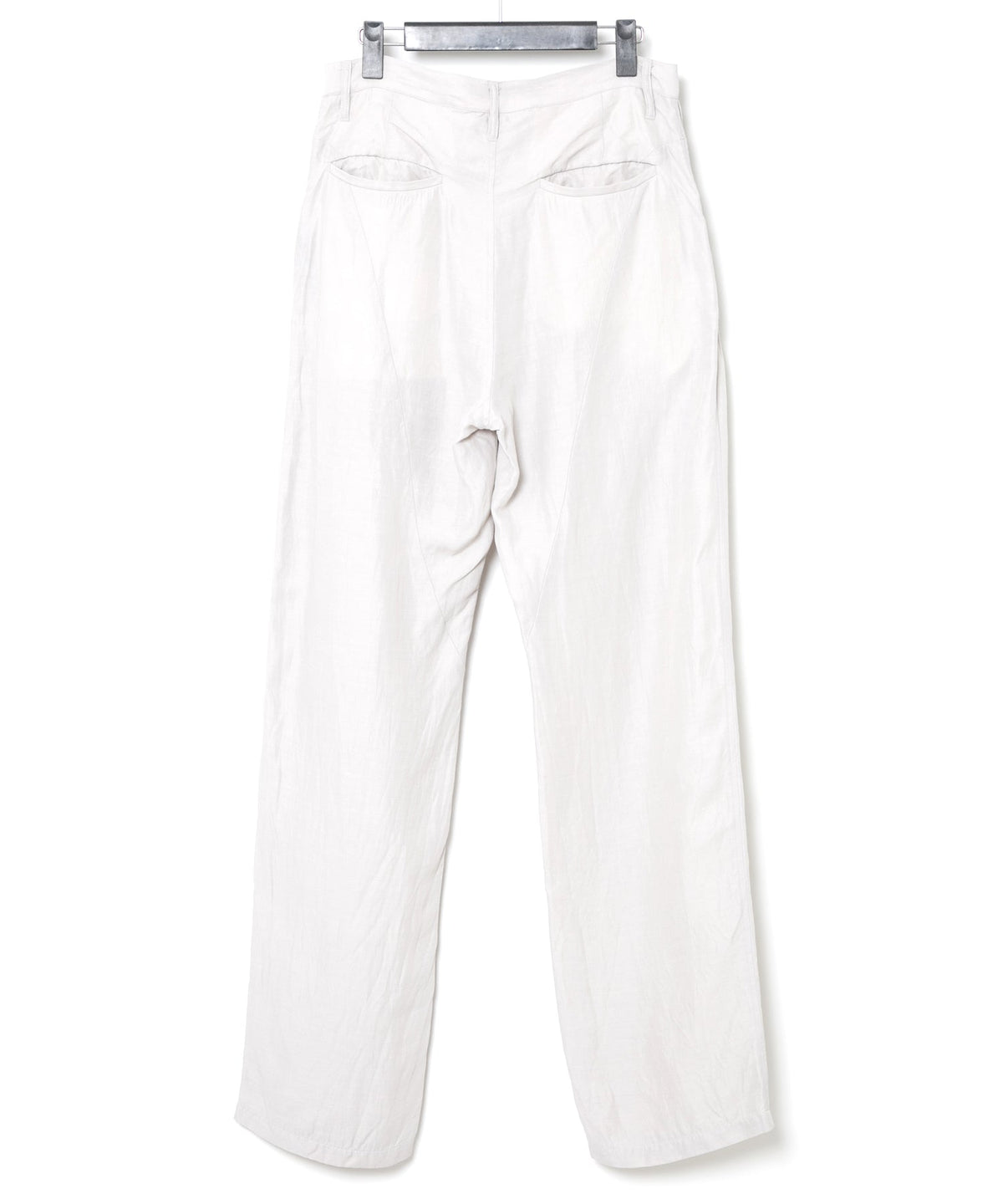 後染めレーヨン リネン ワッシャークロス ワイドパンツ - ASH