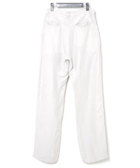 後染めレーヨン リネン ワッシャークロス ワイドパンツ - ASH