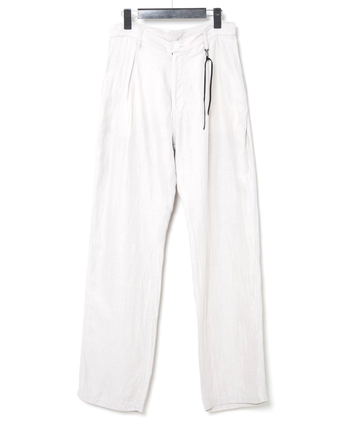 後染めレーヨン リネン ワッシャークロス ワイドパンツ - ASH