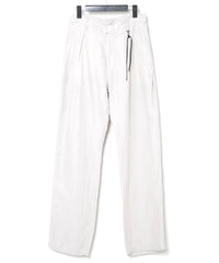 後染めレーヨン リネン ワッシャークロス ワイドパンツ - ASH