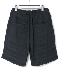 レーヨン コットンラミー ストライプ ショーツ - BLACK