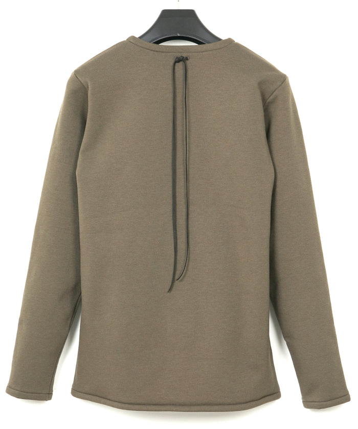 高機能 アクリル ナイロン 裏起毛 ジャージ L/S クルーネック Tシャツ - KHAKI