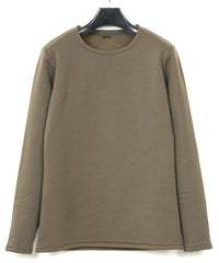 高機能 アクリル ナイロン 裏起毛 ジャージ L/S クルーネック Tシャツ - KHAKI