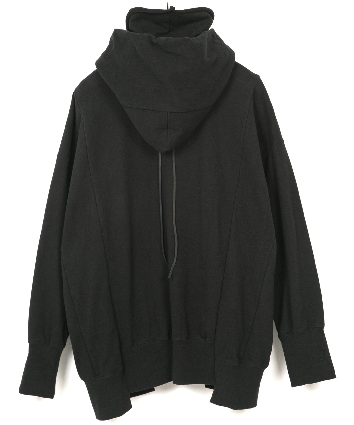 Load image into Gallery viewer, Vintage Filled Fleece-Lined High Neck Hoodie - BLACK