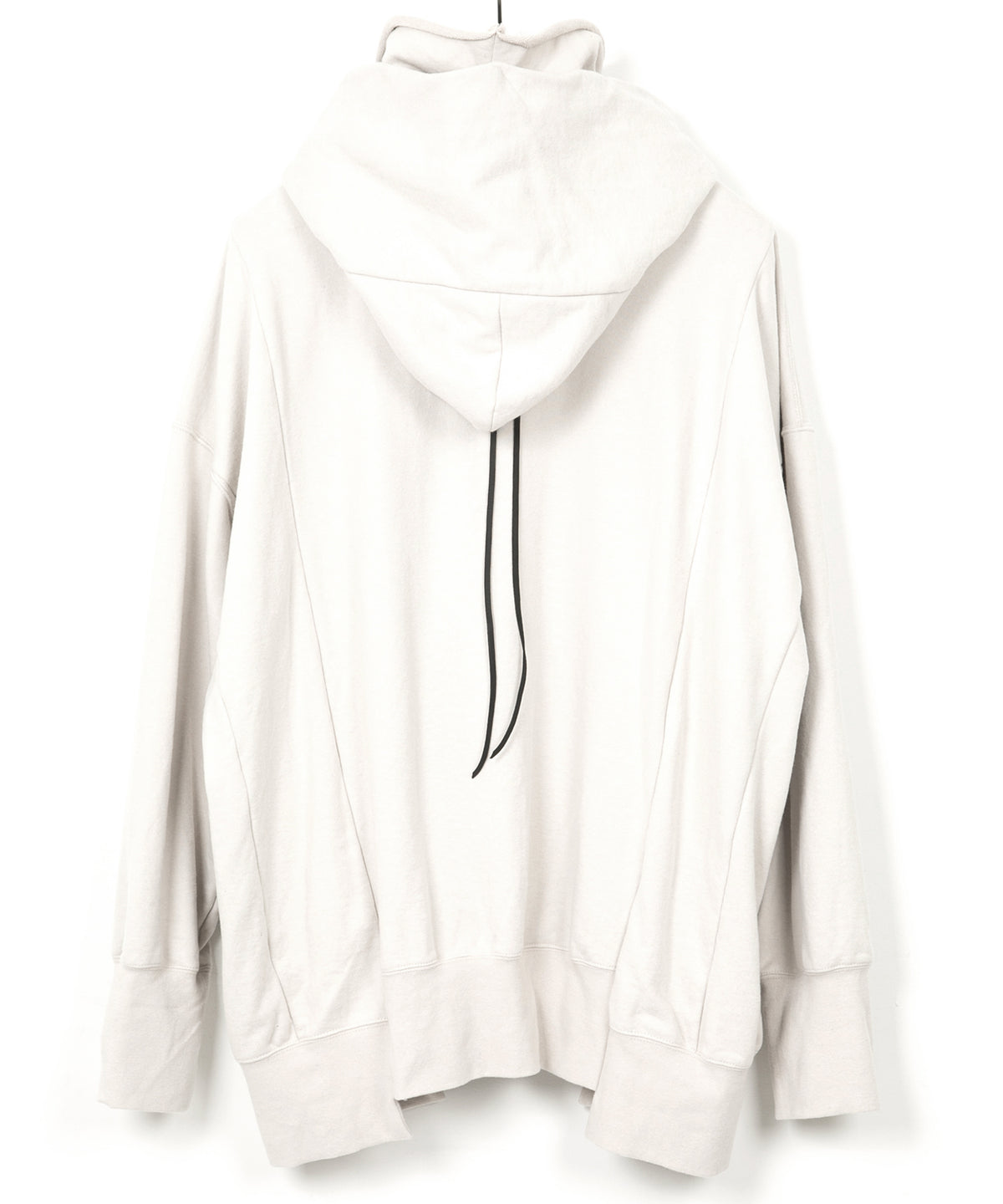 Vintage Filled Vintage Finish Fleece-Lined High Neck Hoodie - IVORY