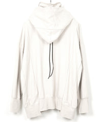 Vintage Filled Vintage Finish Fleece-Lined High Neck Hoodie - IVORY
