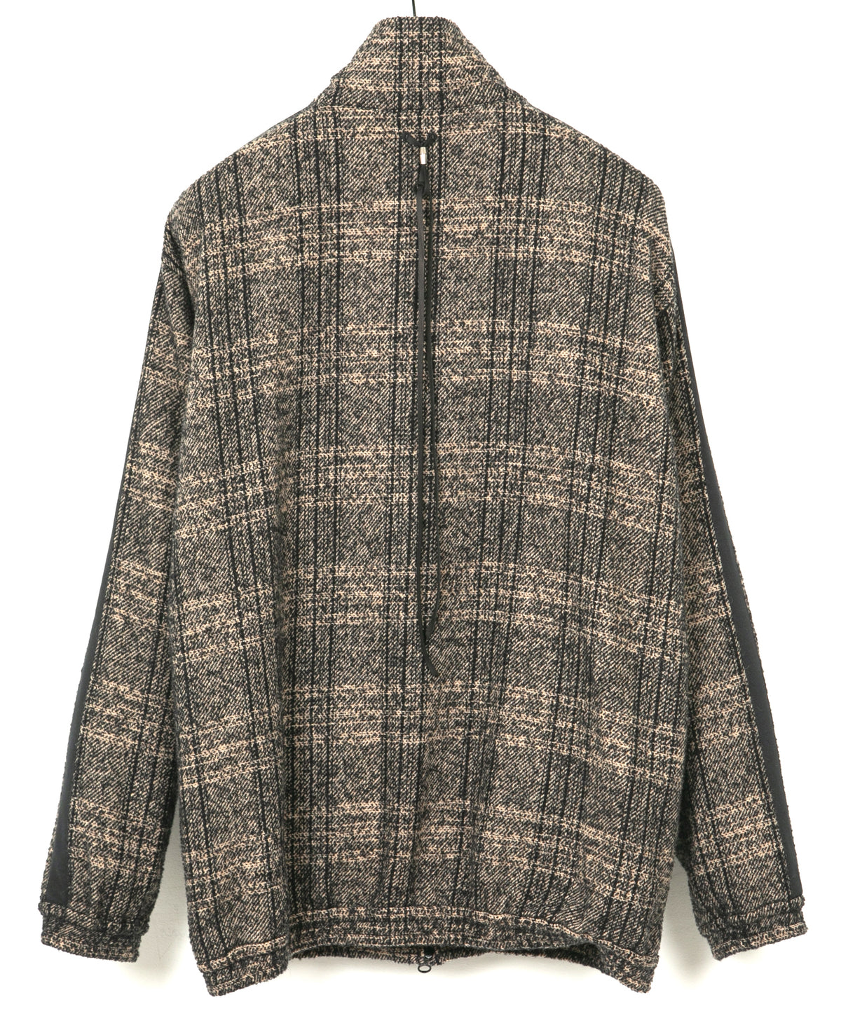 Loop Tweed Check Track Jacket - BROWN